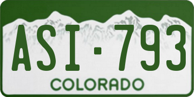 CO license plate ASI793