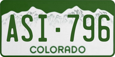 CO license plate ASI796