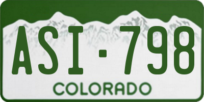 CO license plate ASI798