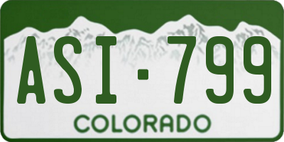 CO license plate ASI799