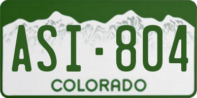 CO license plate ASI804