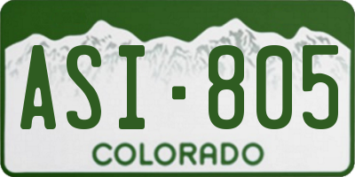 CO license plate ASI805