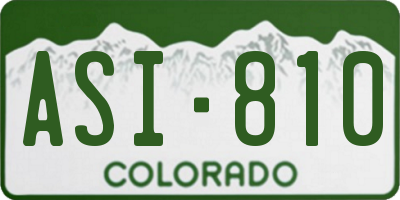 CO license plate ASI810