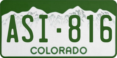 CO license plate ASI816
