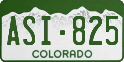 CO license plate ASI825