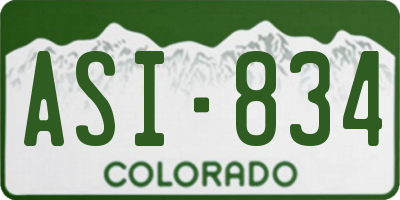 CO license plate ASI834