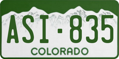 CO license plate ASI835