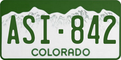 CO license plate ASI842