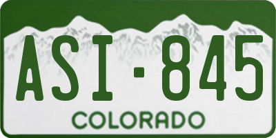 CO license plate ASI845