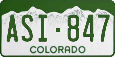 CO license plate ASI847