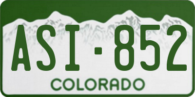 CO license plate ASI852