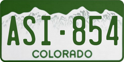 CO license plate ASI854