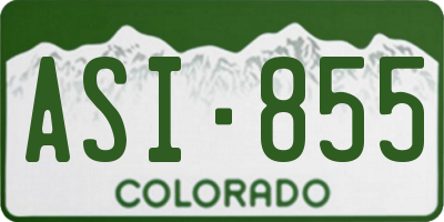 CO license plate ASI855