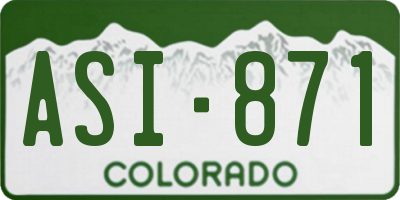 CO license plate ASI871