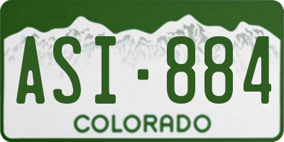 CO license plate ASI884