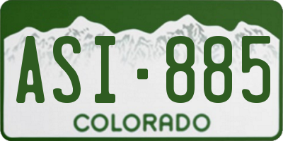 CO license plate ASI885