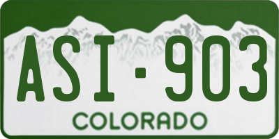 CO license plate ASI903