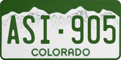 CO license plate ASI905