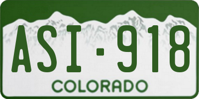 CO license plate ASI918