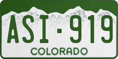 CO license plate ASI919