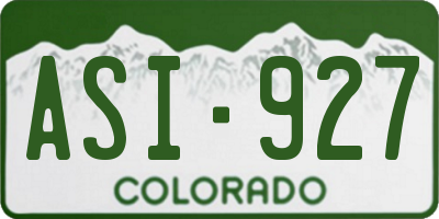 CO license plate ASI927