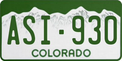 CO license plate ASI930