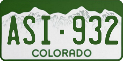 CO license plate ASI932