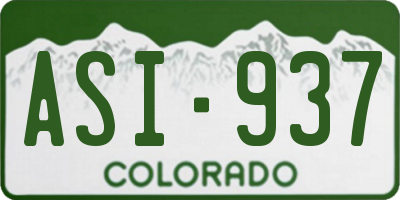 CO license plate ASI937