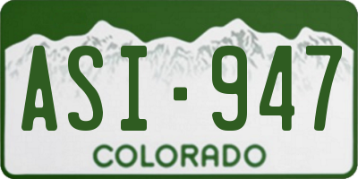 CO license plate ASI947