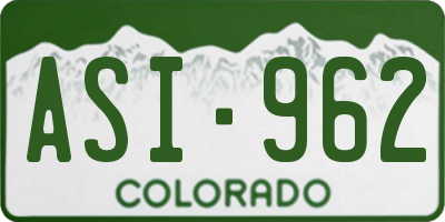 CO license plate ASI962