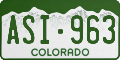 CO license plate ASI963