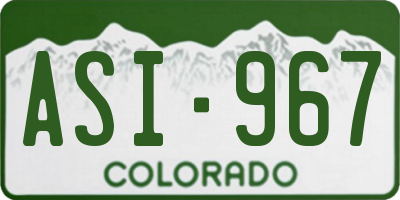 CO license plate ASI967