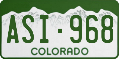 CO license plate ASI968