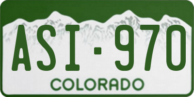CO license plate ASI970