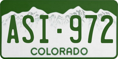 CO license plate ASI972