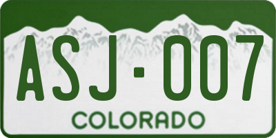 CO license plate ASJ007