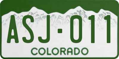 CO license plate ASJ011