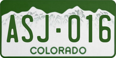 CO license plate ASJ016
