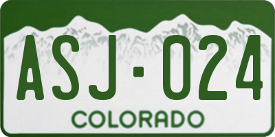 CO license plate ASJ024