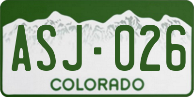 CO license plate ASJ026
