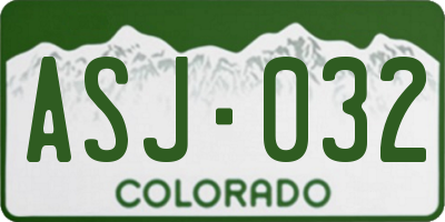 CO license plate ASJ032
