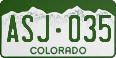 CO license plate ASJ035
