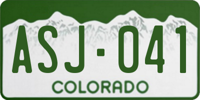 CO license plate ASJ041