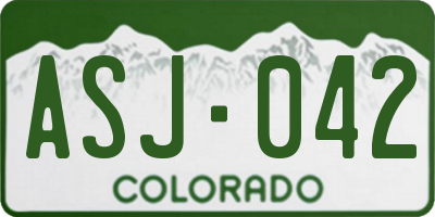 CO license plate ASJ042