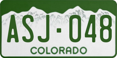 CO license plate ASJ048