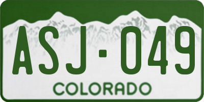 CO license plate ASJ049