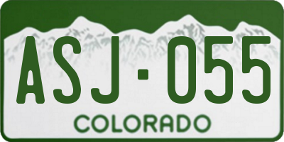 CO license plate ASJ055