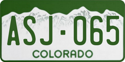 CO license plate ASJ065