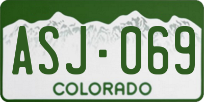 CO license plate ASJ069
