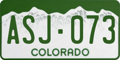 CO license plate ASJ073